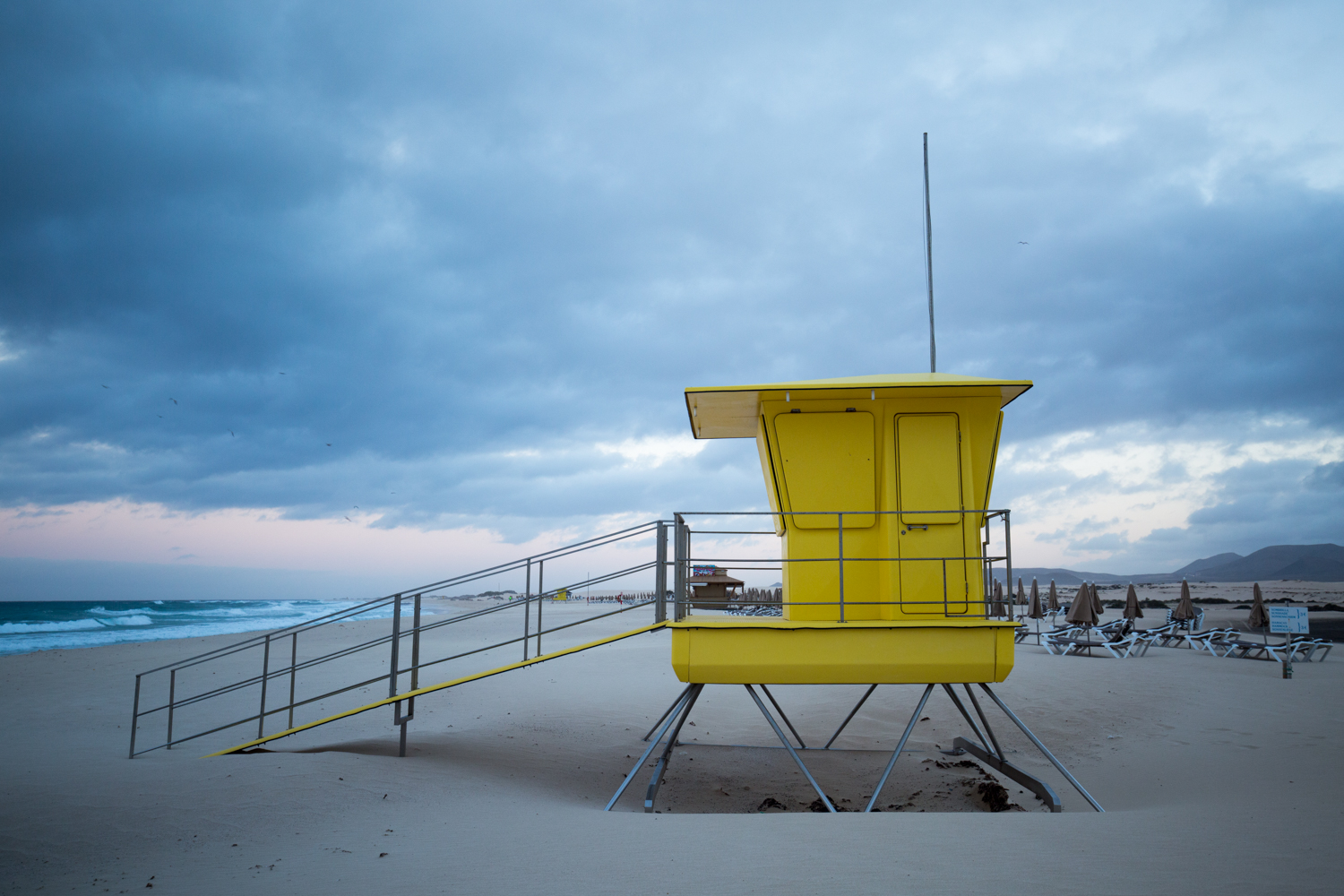 beach life guard tower outside of Corralejo Fuerteventura