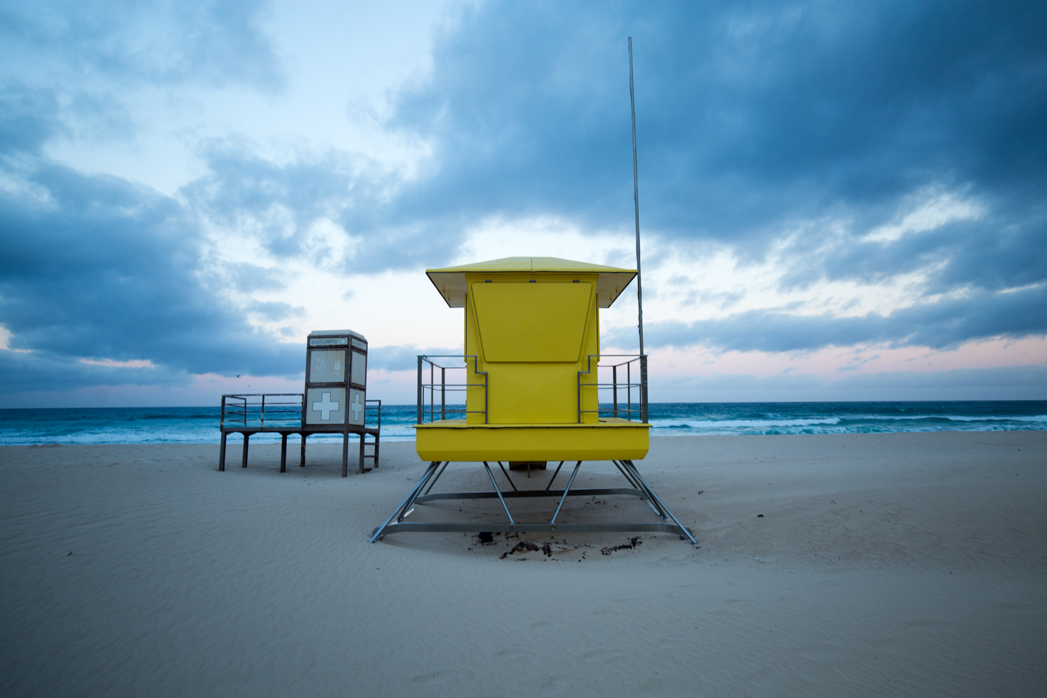 Life guard tower at dusk Grandes Playa de Corralejo