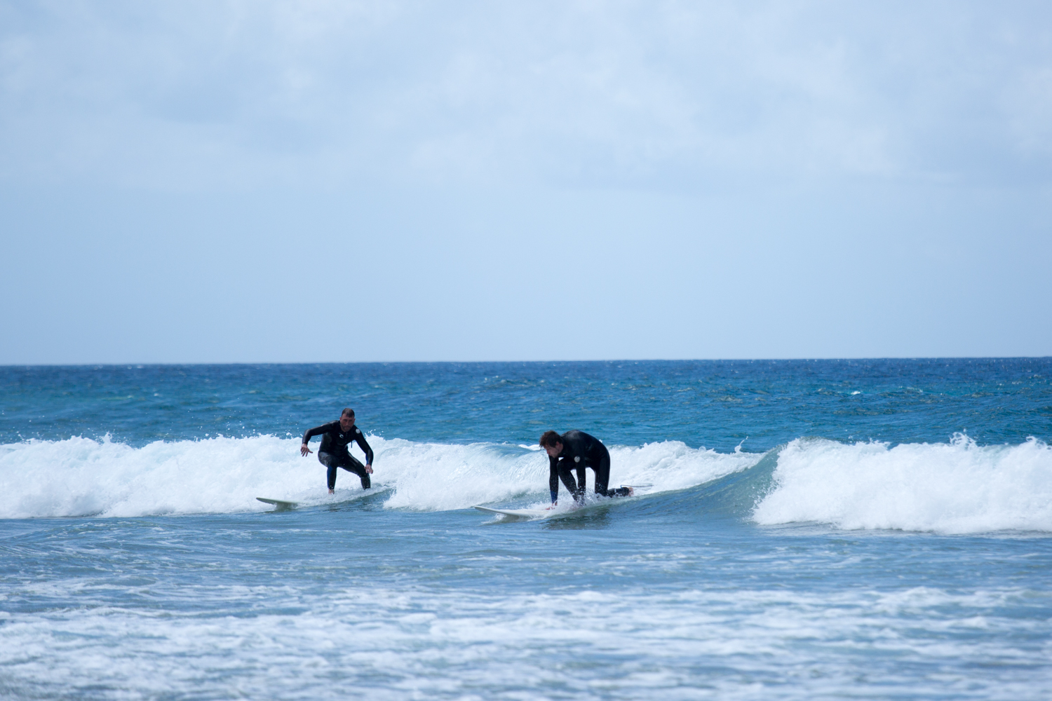 trying to stand on surf board