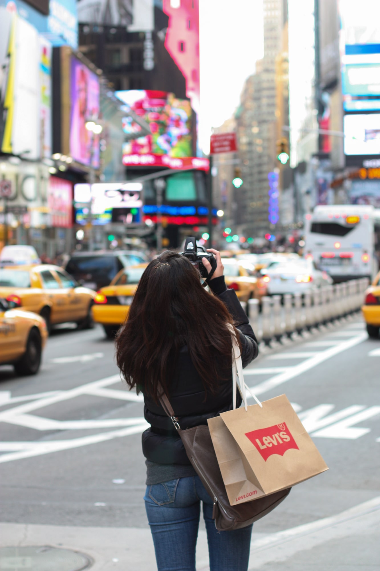 Tourist in Times Square New York