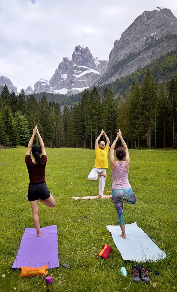 Natural Wellness  activity yoga class in the Dolomites